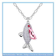 Fille d&#39;accessoires de festival collier de pendentif à perles Collier de chaîne de platine avec cristal rose